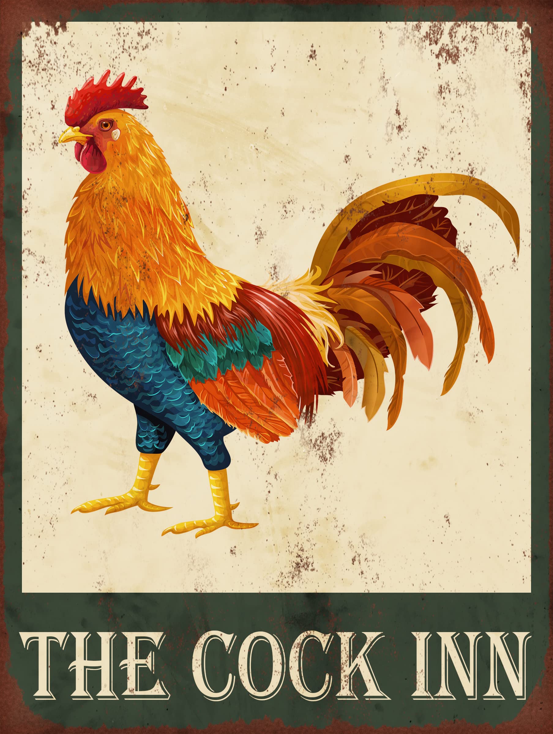Shawprint Limited The Cock Inn Metal Sign Retro Tin Wall Art Novelty Gift L711 (8" X 6")