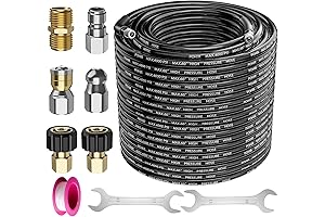 POHIR 100ft Hydro Jet Pressure Washer Sewer Jetter Drain Cleaner Kit