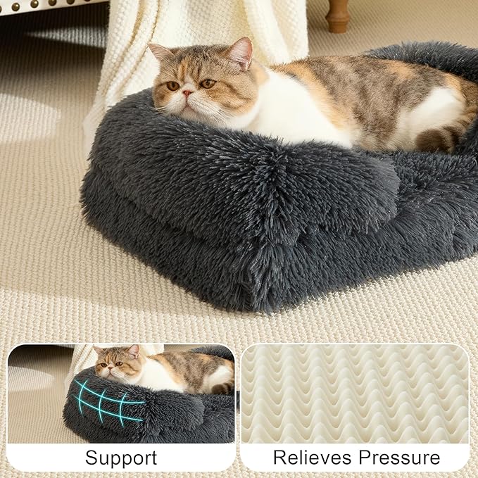 Cama Ortopédica para Perros y Gatos Pequeños con Borde y Base Antideslizante miniatura 2