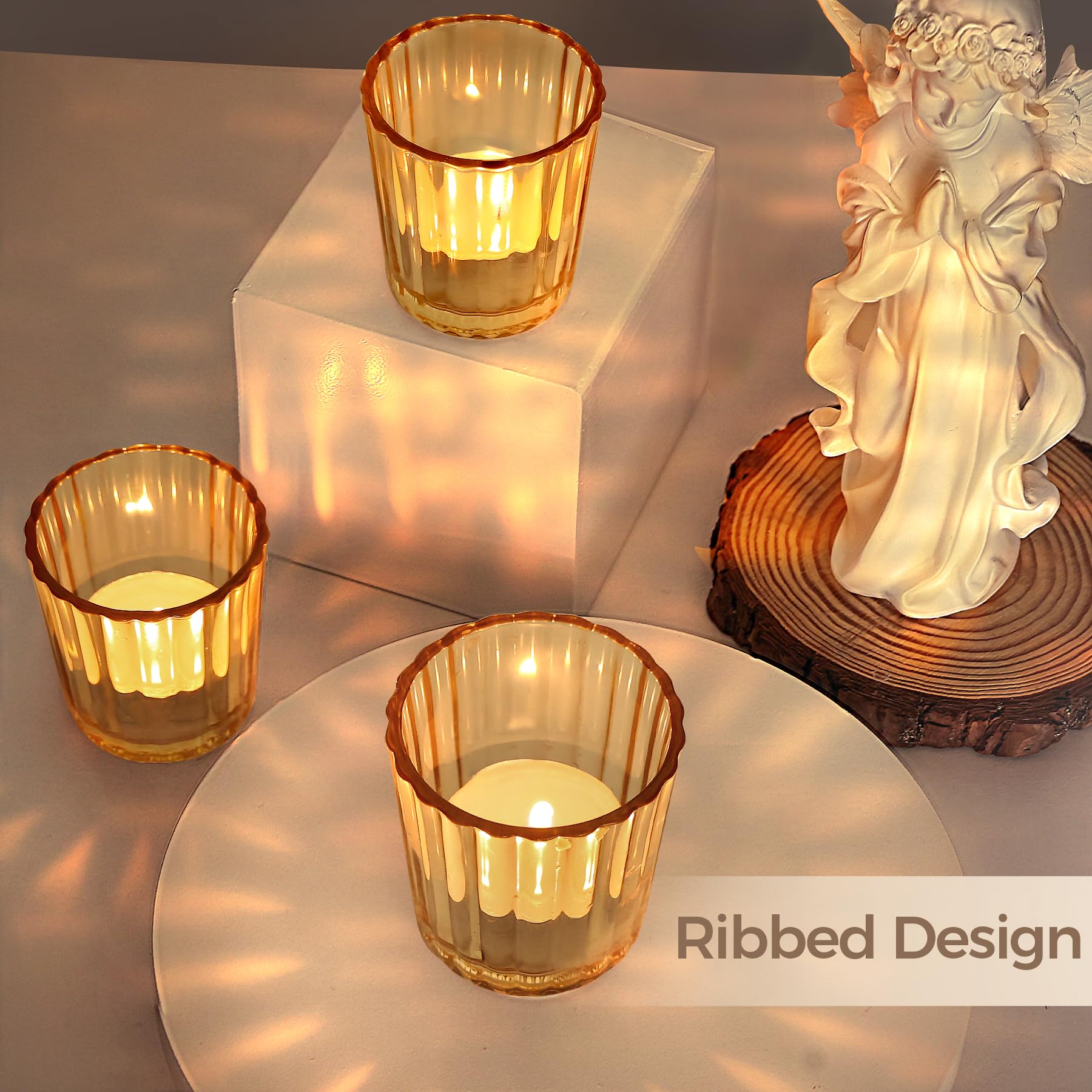 VOHO Tealight Juego De 24 Portavelas Decorativo Para Centro De Mesa De Boda,  Pequeños Portavelas Votivos, image size:1800x1800