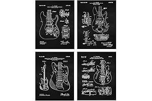 Electric Guitar Patent Prints: Vintage Rock and Roll Memorabilia for Music Lovers
