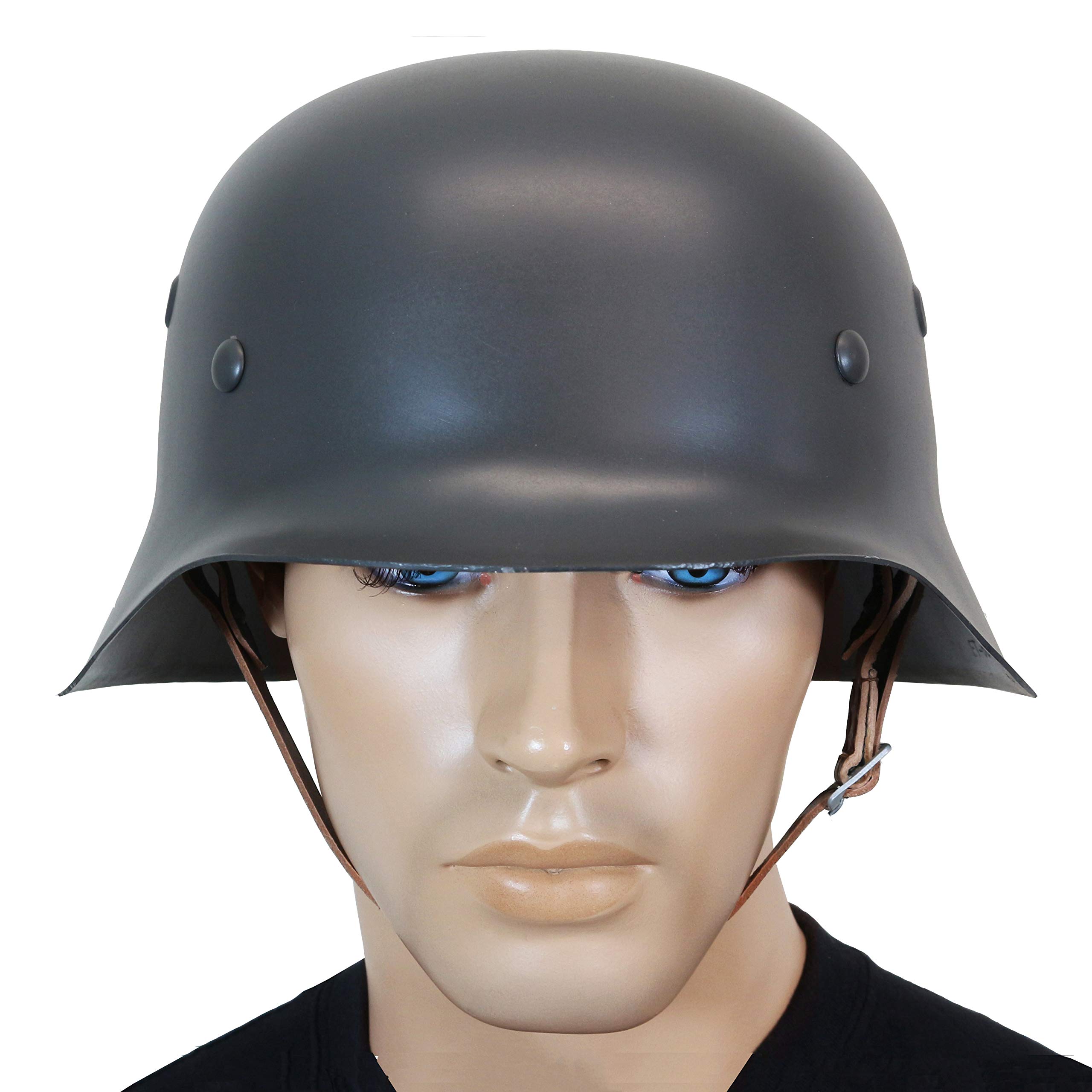 Epic Militaria Reproduction WW2 Army M42 Casque en acier avec doublure en cuir et mentonnière