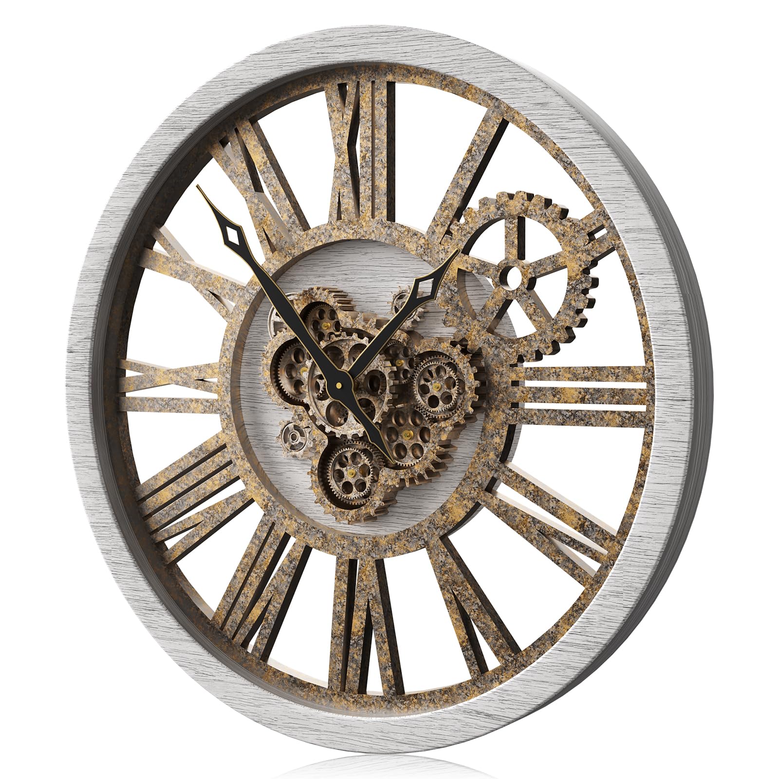 BURWOOD 社　置き時計 80年代アメリカ雑貨 Amazon.com: The B-Style Large Wall Clock 24 inch Moving Gear