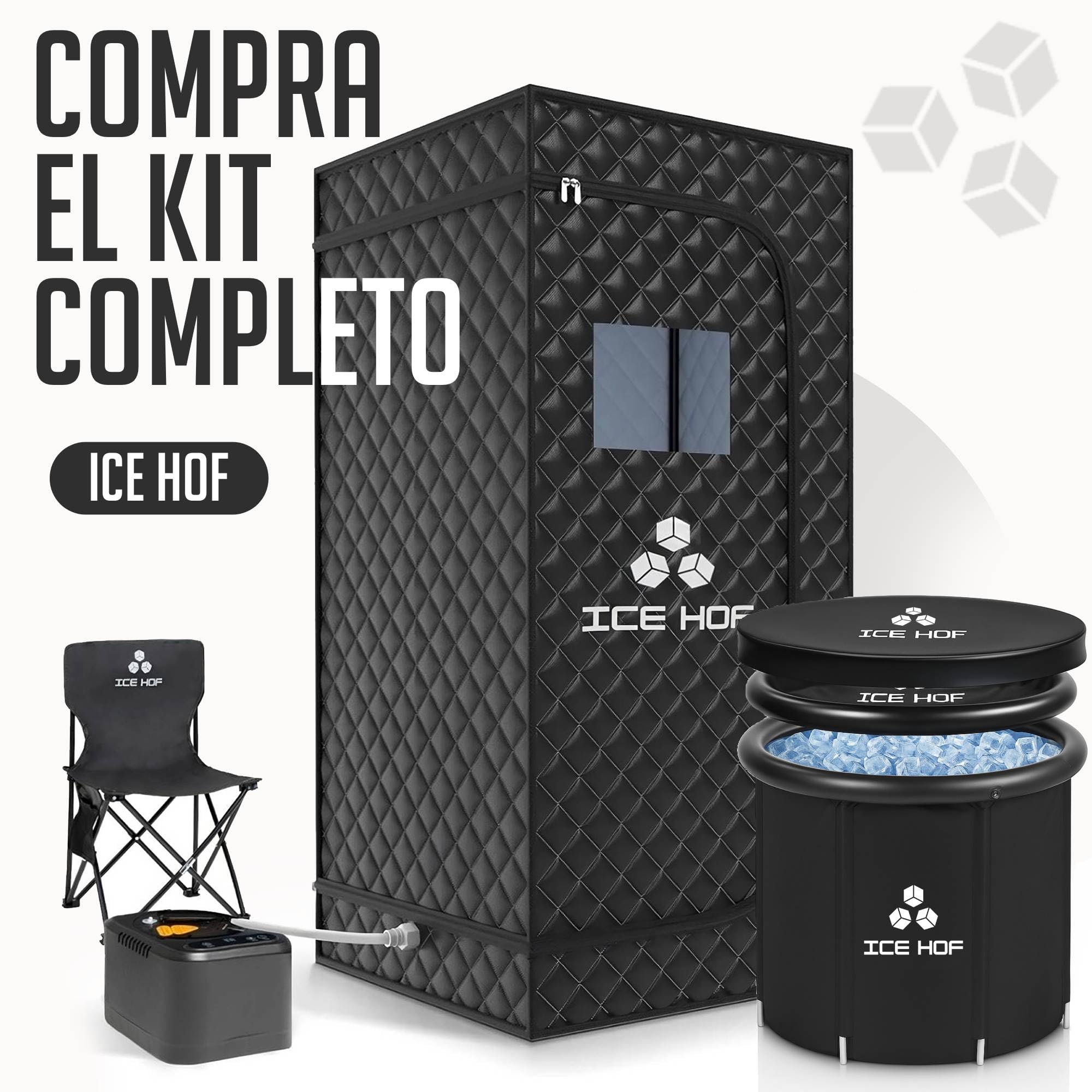 Ice Hof® Bañera Hielo Recuperación 400L | Nueva Versión Mejorada 2026 Extra Grande Ø80x80 cm | Cold Plunge Tub – Piscina de Hielo Inmersión Individual | Ice Bath Tub para Baños de Agua Fría