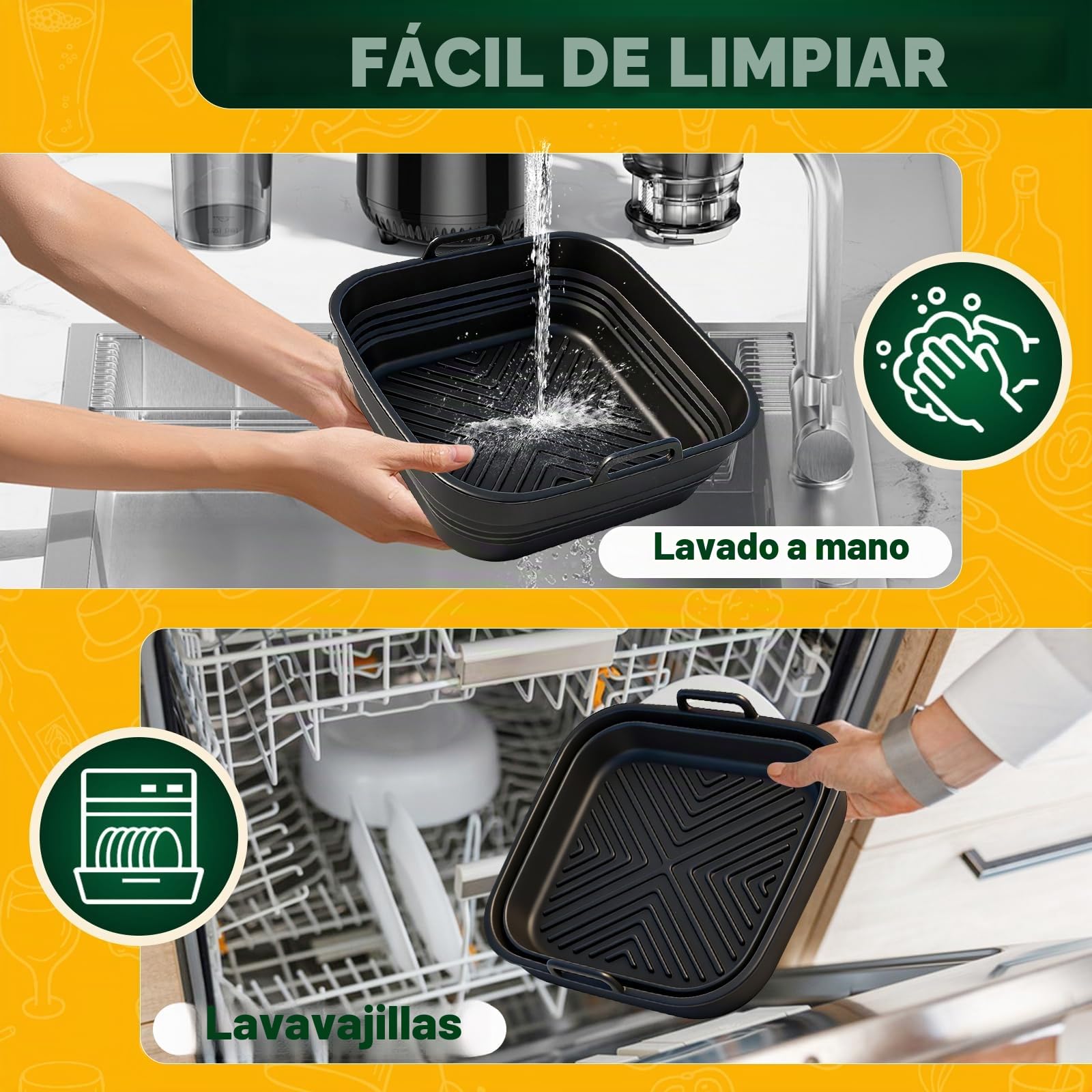 9 piezas Airfryer accesorios para COSORI Turbo Tower Pro 10,8L 6,5L/4,3L Double Stack Airfryer, accesorios para freidora de aire caliente COSORI sin BPA, accesorios de silicona para airfryer