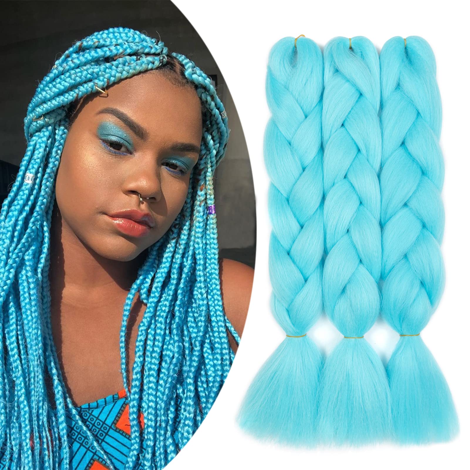 60cm Extensiones de Pelo Trenzas Africanas Castaño Oscuro Extensiones para Trenzas Africanas 1 pcs 100g Kanekalon Pelo para Trenzas Africanas Sintetico Extensiones de Trenzado Cabello Braiding — view 54