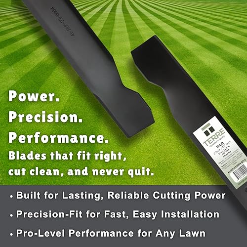 Miniatura 8 de Terre Products, paquete de 2 cuchillas para cortacésped de alta elevación, cubierta de 42 pulgadas, compatible con Cub Cadet RZT, XT1, XT2,