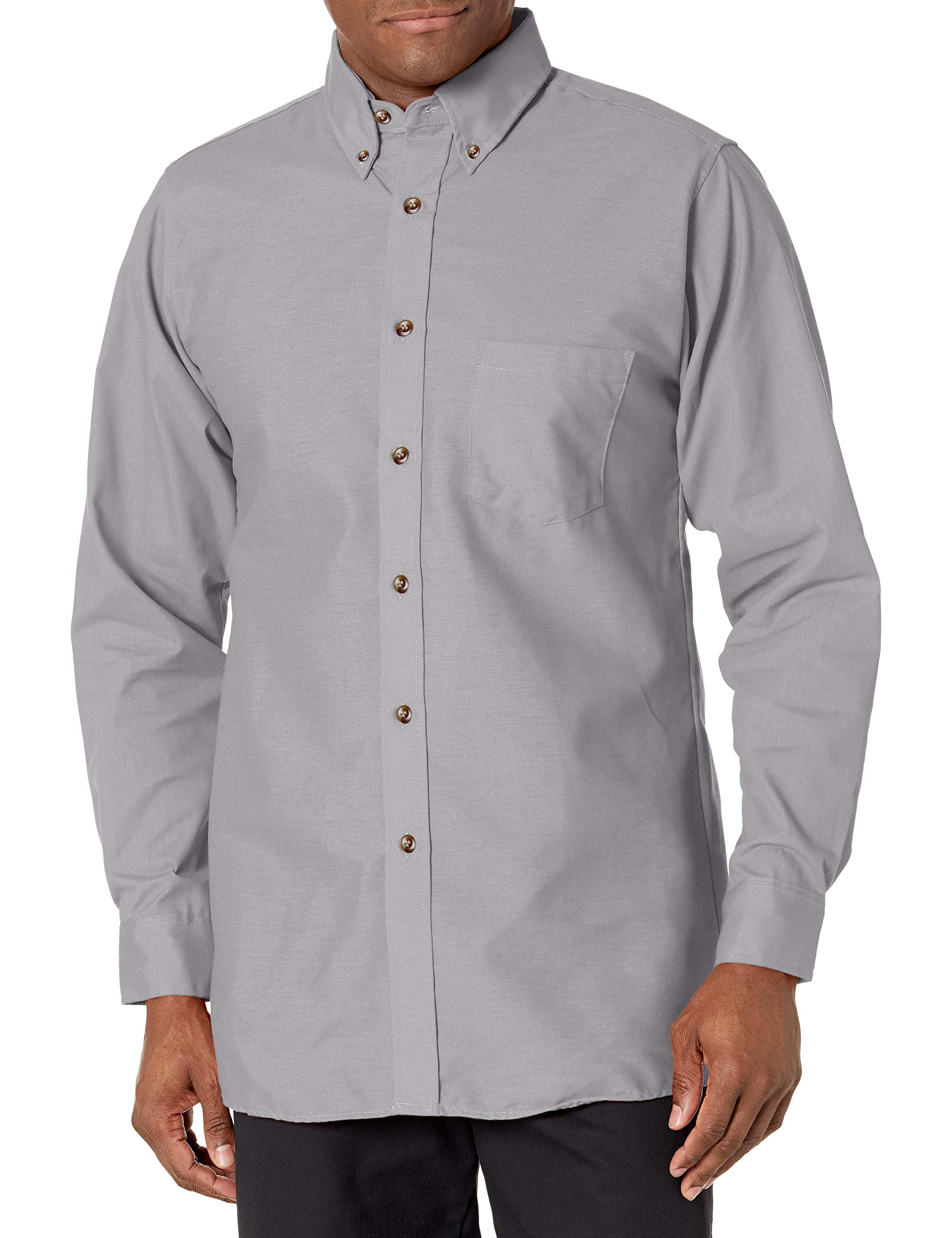 Red Kap Men's Silver Grey Poplin Dress Shirt - Grey - Xxxl