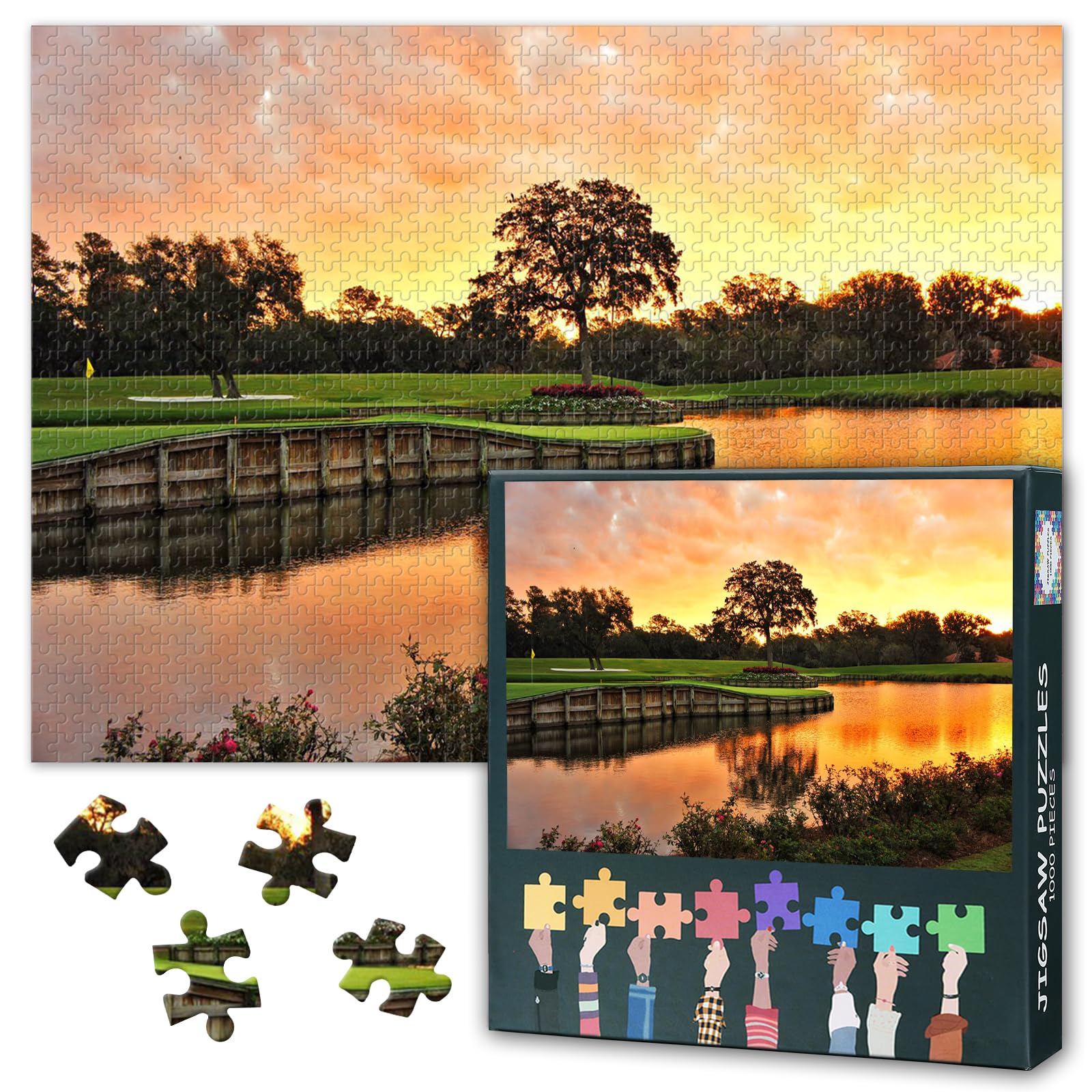 1000 Piece Jigsaw Puzzle for Adults TPC Sawgrass Golf Course Florida Wall Art Premium Scenic Landscape Puzzle Challenging Game for Home or Office Decor 27.5x19.7 Inches — image 1