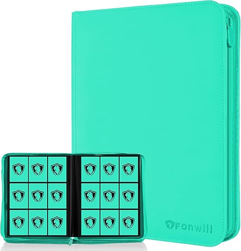 Miniatura 8 de Carpeta de tarjetas de 9 bolsillos con cremallera, libro porta tarjetas de 360 bolsillos, carpeta con cremallera de PU premium para TCG, MTG, 1-1