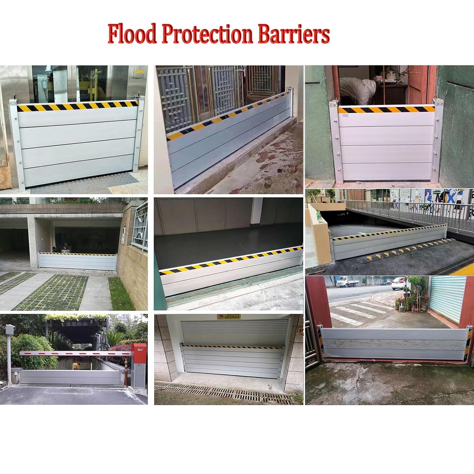 Barreras de Agua Reutilizables de Aluminio para Puertas/Puertas de almacén/portones de casa, Barrera de protección contra inundaciones de Garaje/Deflector de Control de inundaciones, presas
