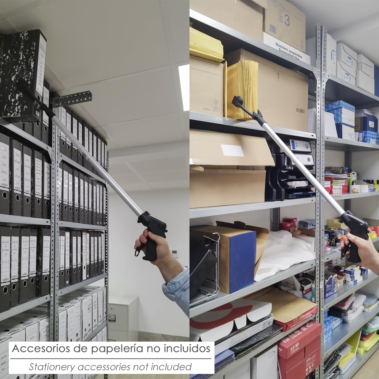 WOLFPACK LINEA PROFESIONAL Pinza Coger Objetos 88 cm De Aluminio con Ventosas y Seguro De Bloqueo