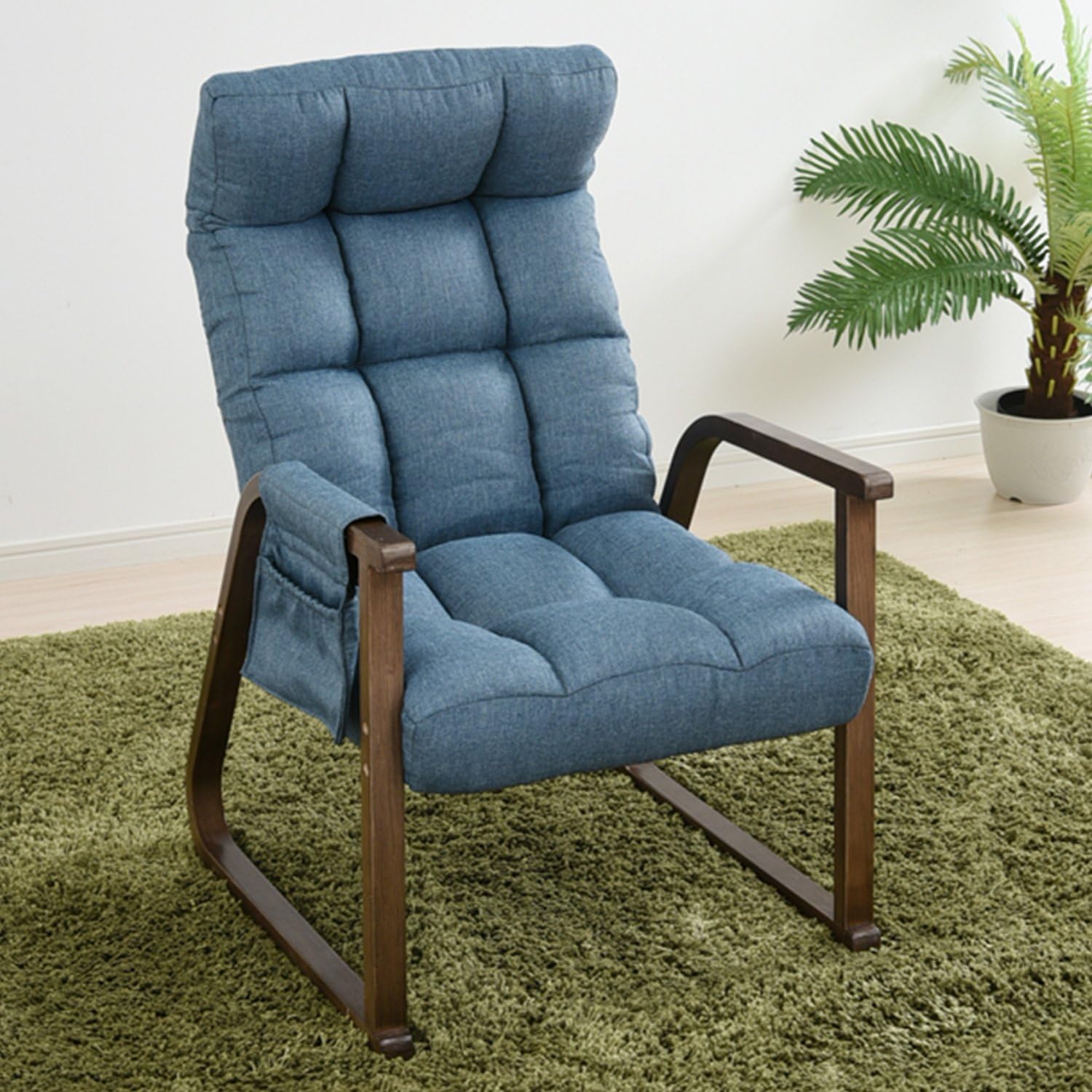 Yamazen WRC55H (NV/DBR) High Floor Chair, Reclining