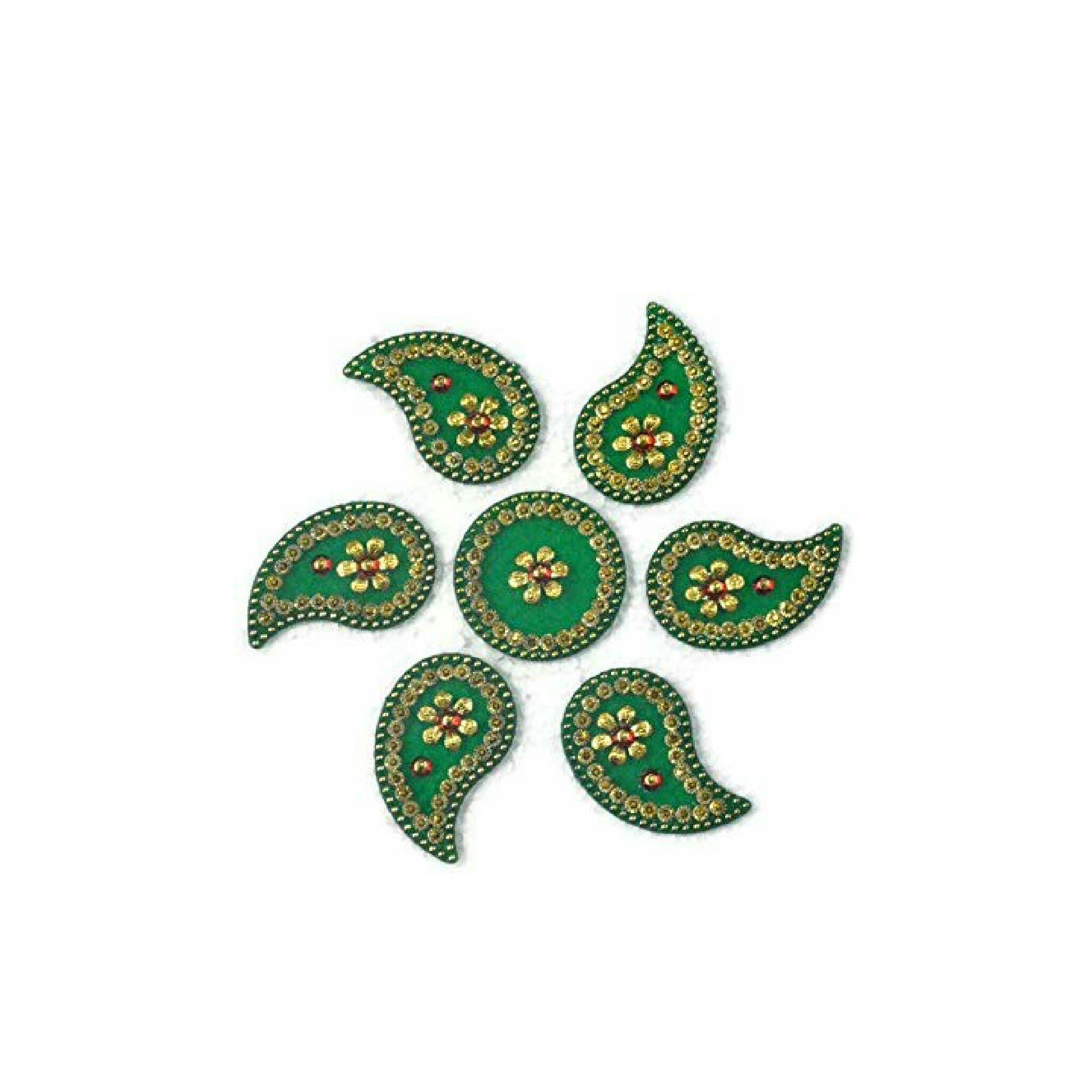 2602 Designer Single Piece Attractive Acrylic Stone and Pearl Kundan Rangoli - Multiple Design can be Done Pack of 7PCS-image-11