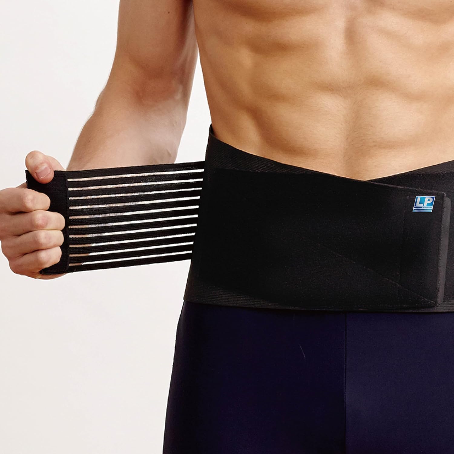 LP SUPPORT 919 Adjustable Back Brace with 8 semi-rigid POM Stays & Straps – Breathable Compression Lower Back Support for Men and Women – Pain Relief & Stability for Active Athletes, Gym Workouts, and Sports (Small/Medium)