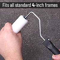 Vista 5 de Bates- Paint Roller 4 Inch Paint Roller Frame with 2 Foam Covers