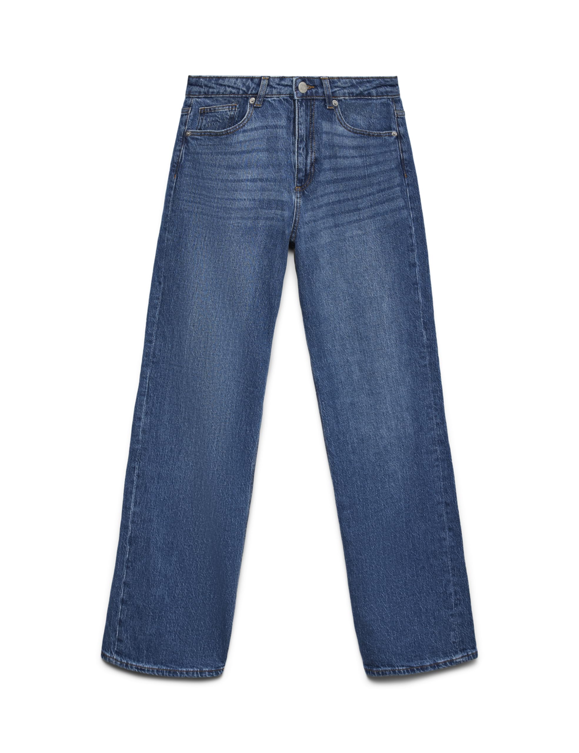 VERO MODA Women's Vmtessa Hr Wide Jeans Ra380 Ga Noos, Medium Blue (Medium Blue Denim), 27W x 30L