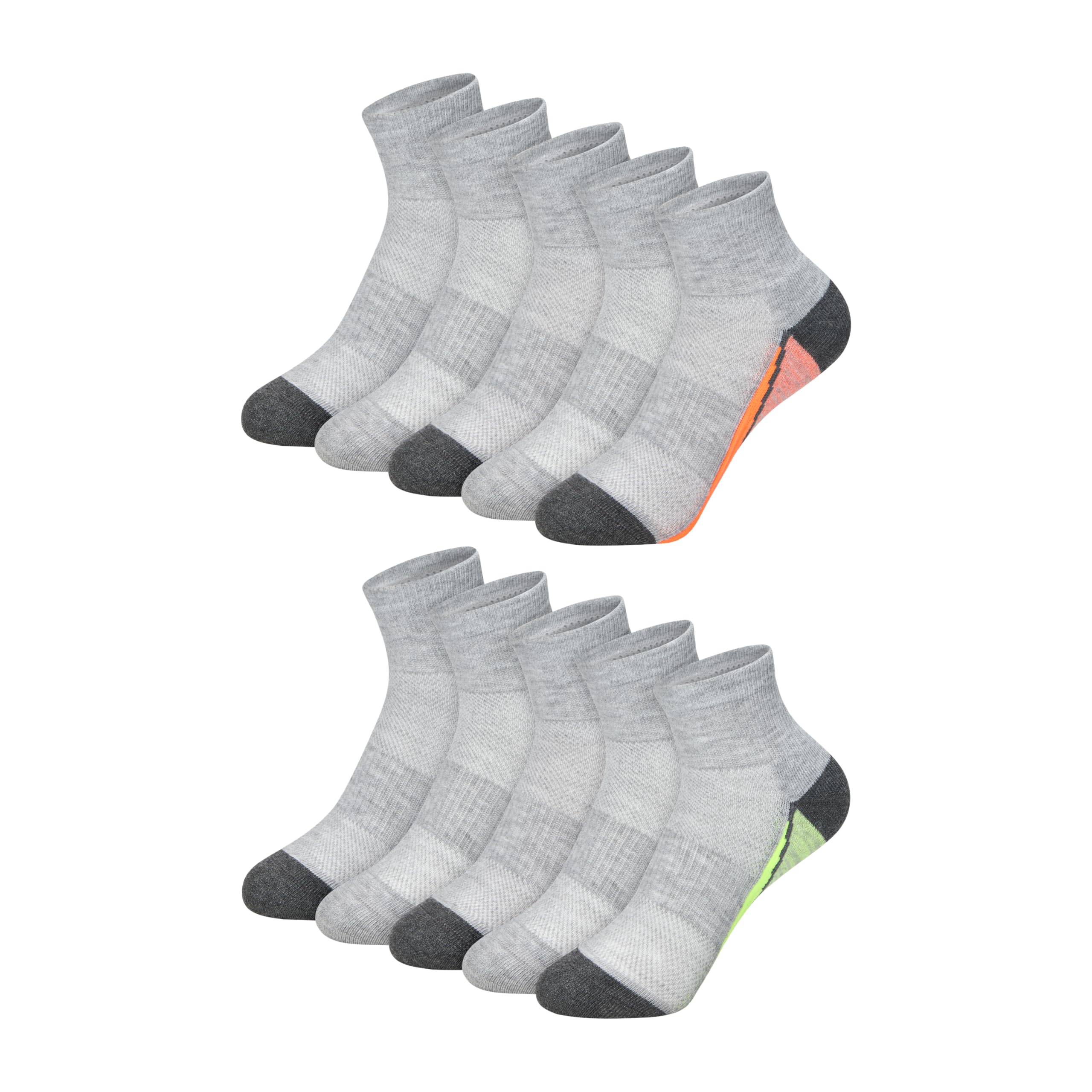 Hanes Boys' Moves Socks, Breathable Mesh Performance Socks, Ankle, Crew, No Show, Moisture-wicking, 10-pack