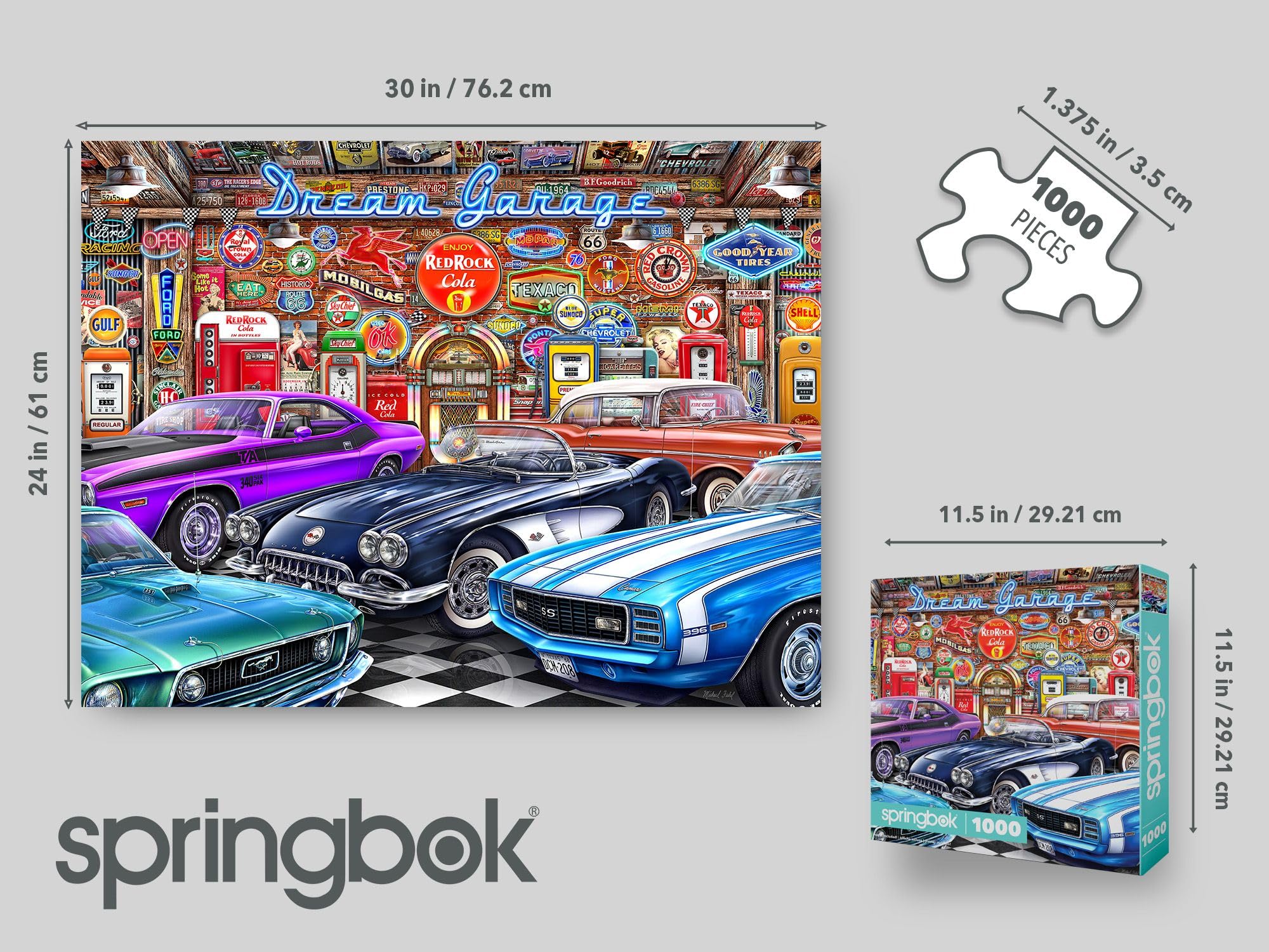 Springbok 's 1000 Piece Jigsaw Puzzle Dream Garage : Amazon.com.br