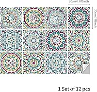 Vista 17 de Lukery Azulejo de despegar y pegar, impermeable, para cocina, mandala, azulejos autoadhesivos, azulejos de PVC, azulejos de pared, azulejos