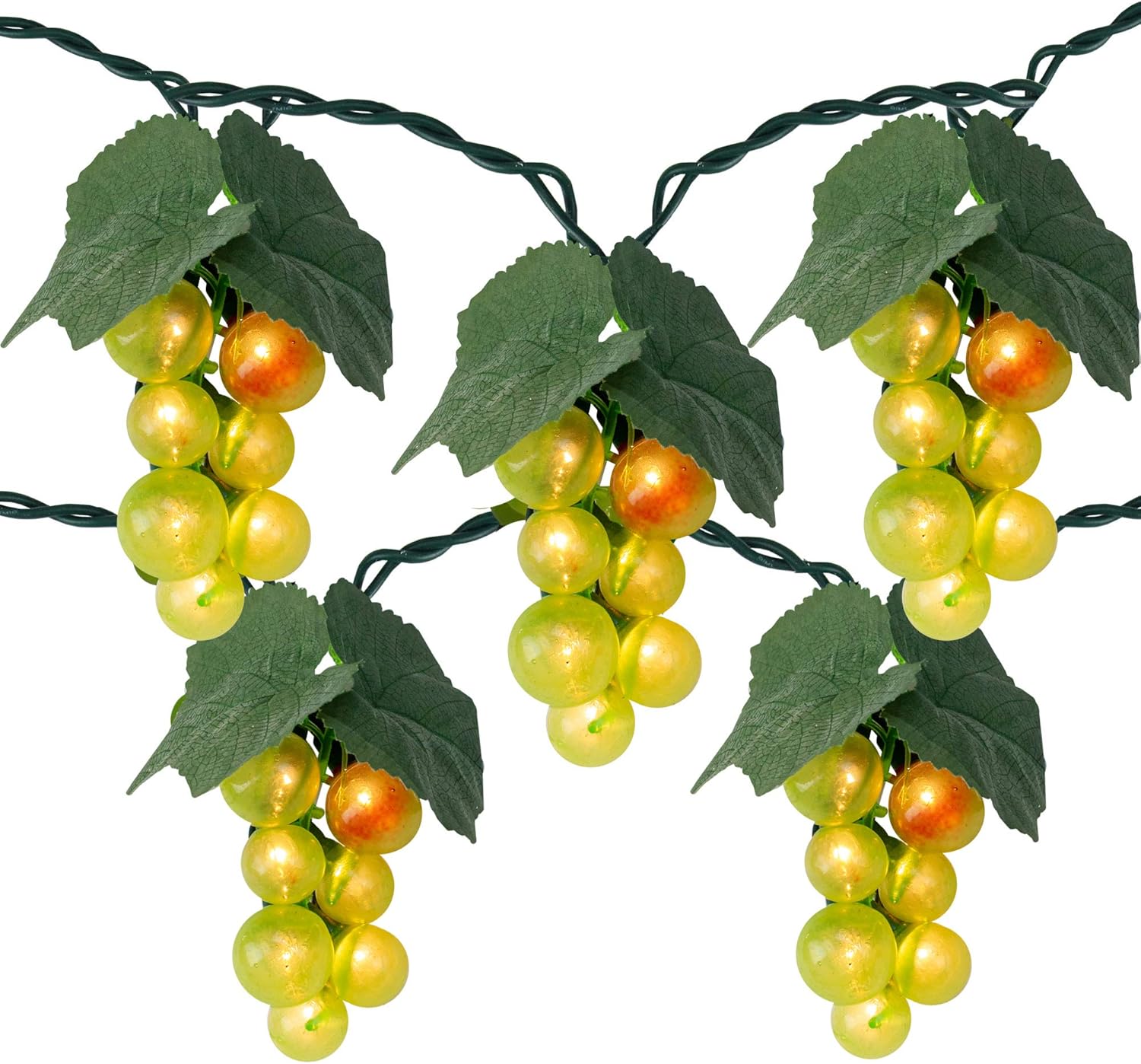 Northlight Grape Cluster Outdoor Patio String Light Set - Green - 6' Green Wire - 5ct