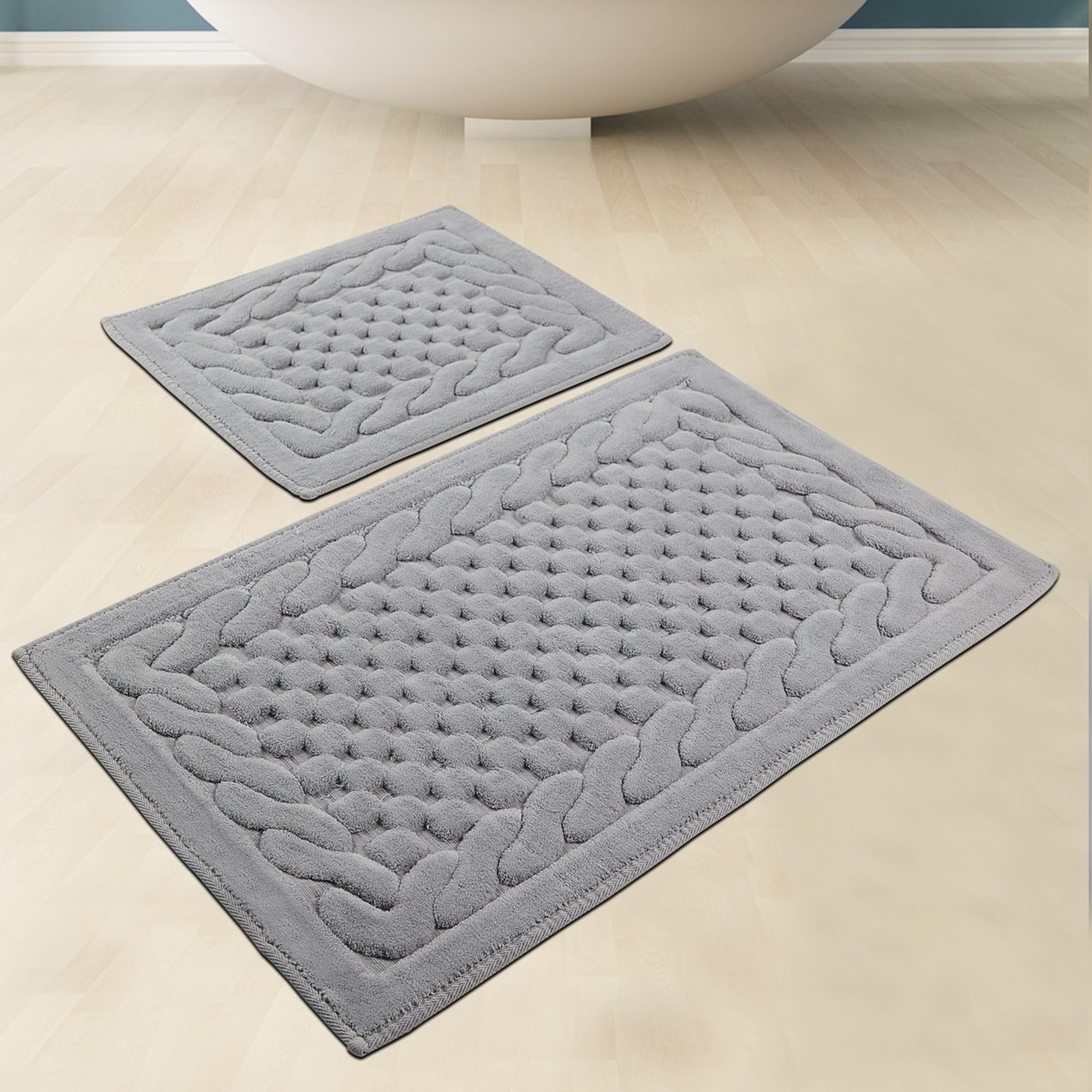 Badteppich-Set (2-teilig) grau