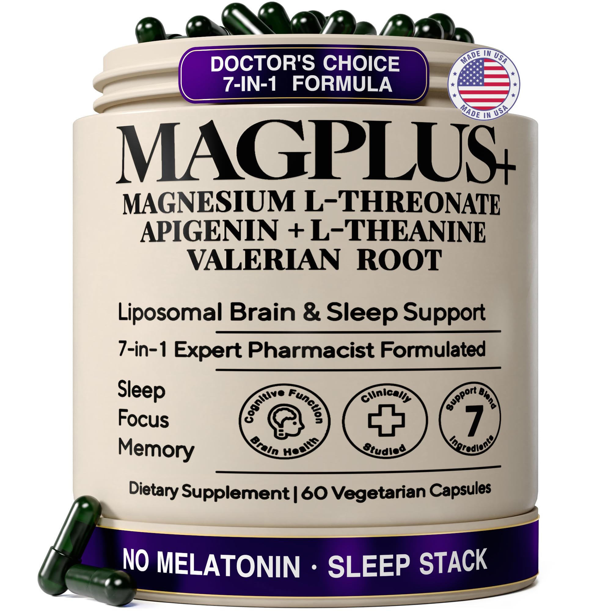 Liposomal Magnesium L-Threonate with Apigenin, L-Theanine, & Valerian Root