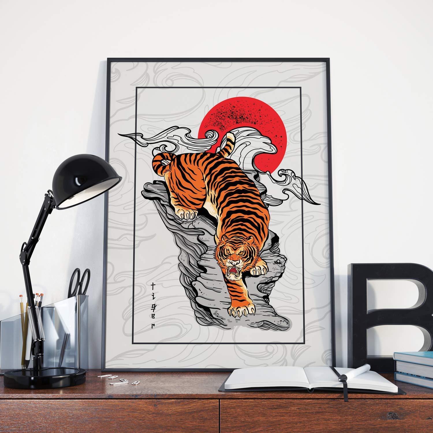 Tiger Poster - Japanese Print, Traditional, Chinese (unframed)