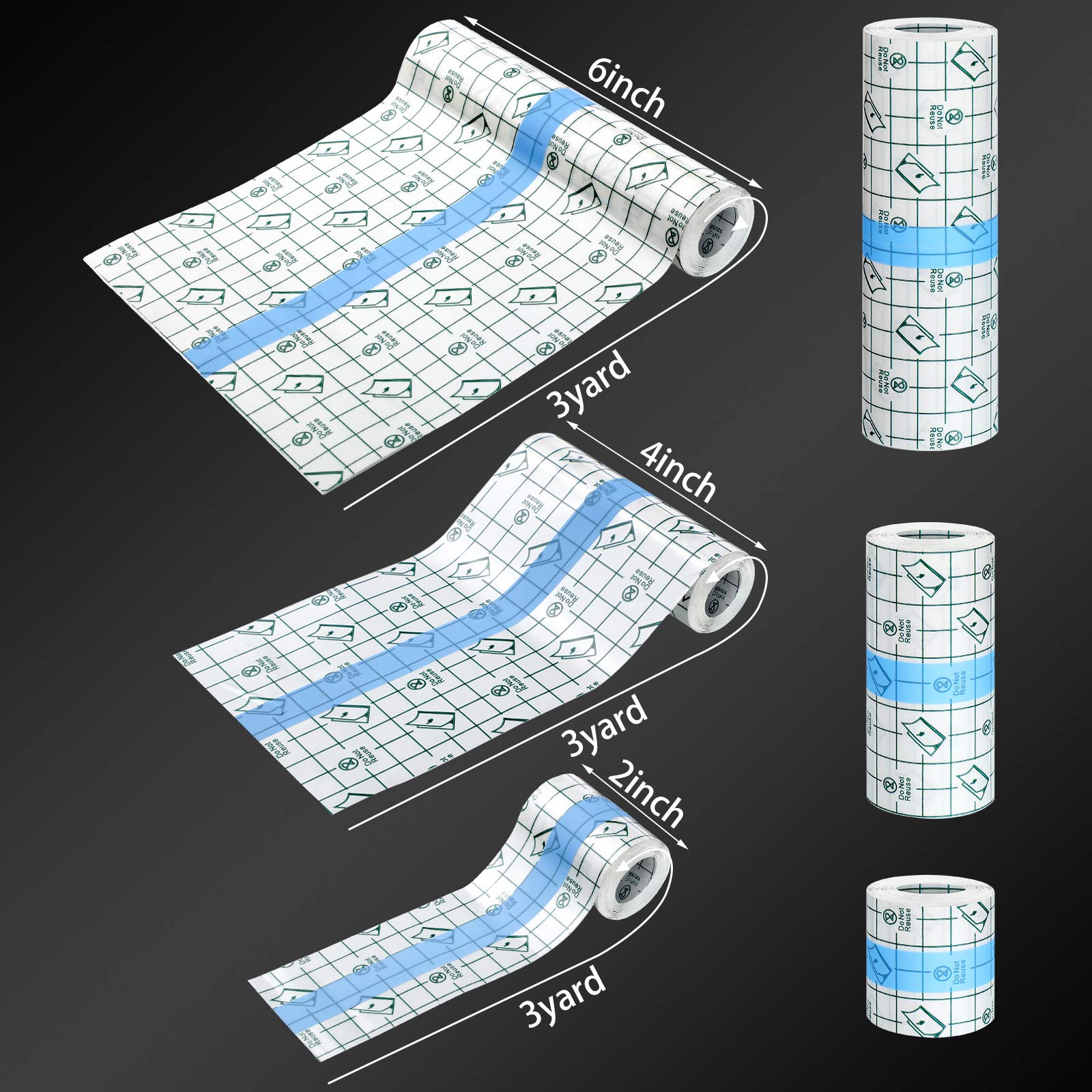 Threlaco 6 Pieces Transparent Stretch Adhesive Bandage Waterproof