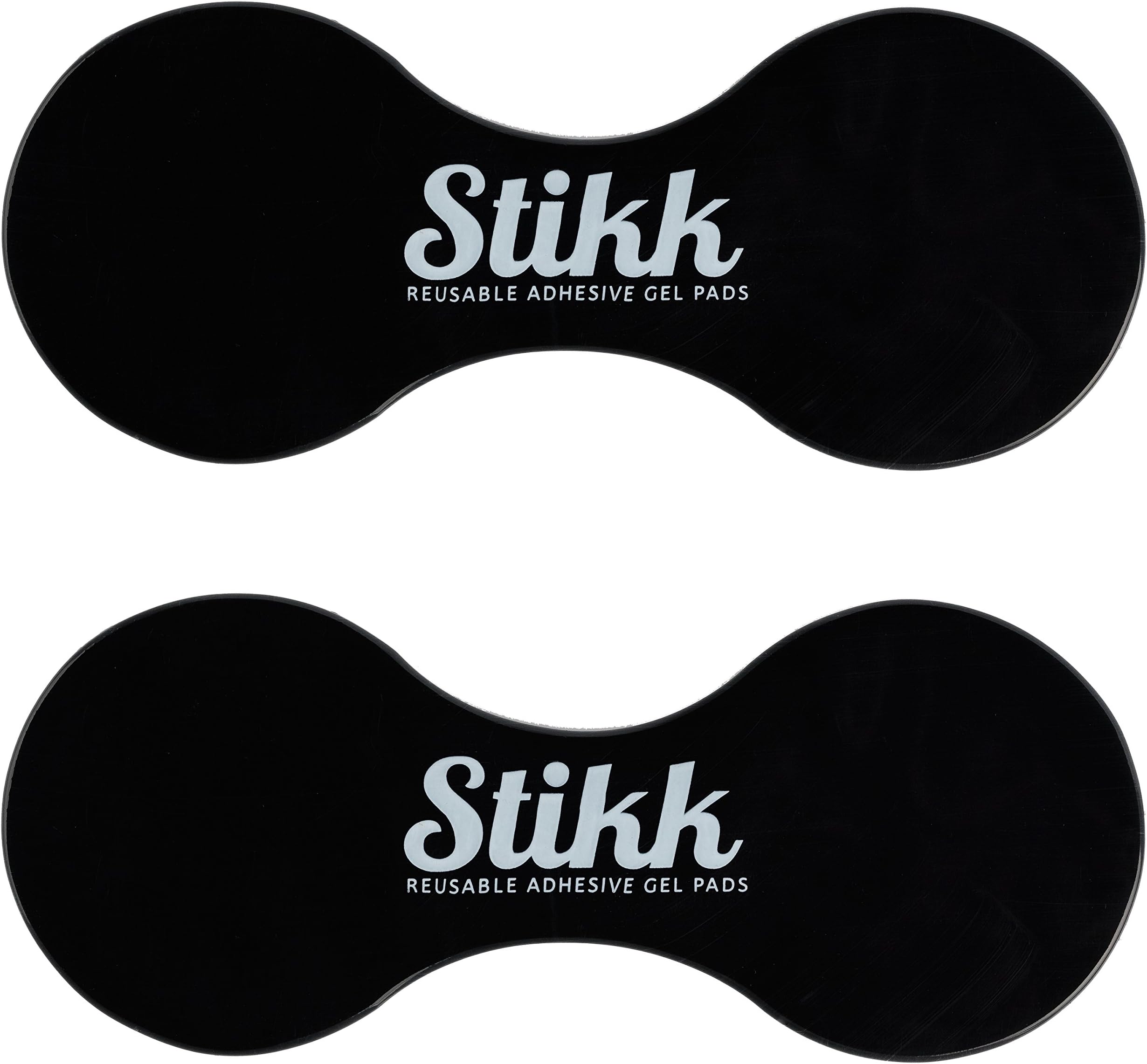 Premium STIKK Gel Sticky Gel Pads - Reusable | Washable | Over 200 Uses - Magic Anti-Slip Adhesive Pad for Picture Hanging, Camera Attachment, Phone, (Bands (2 Gel Pads), Black)