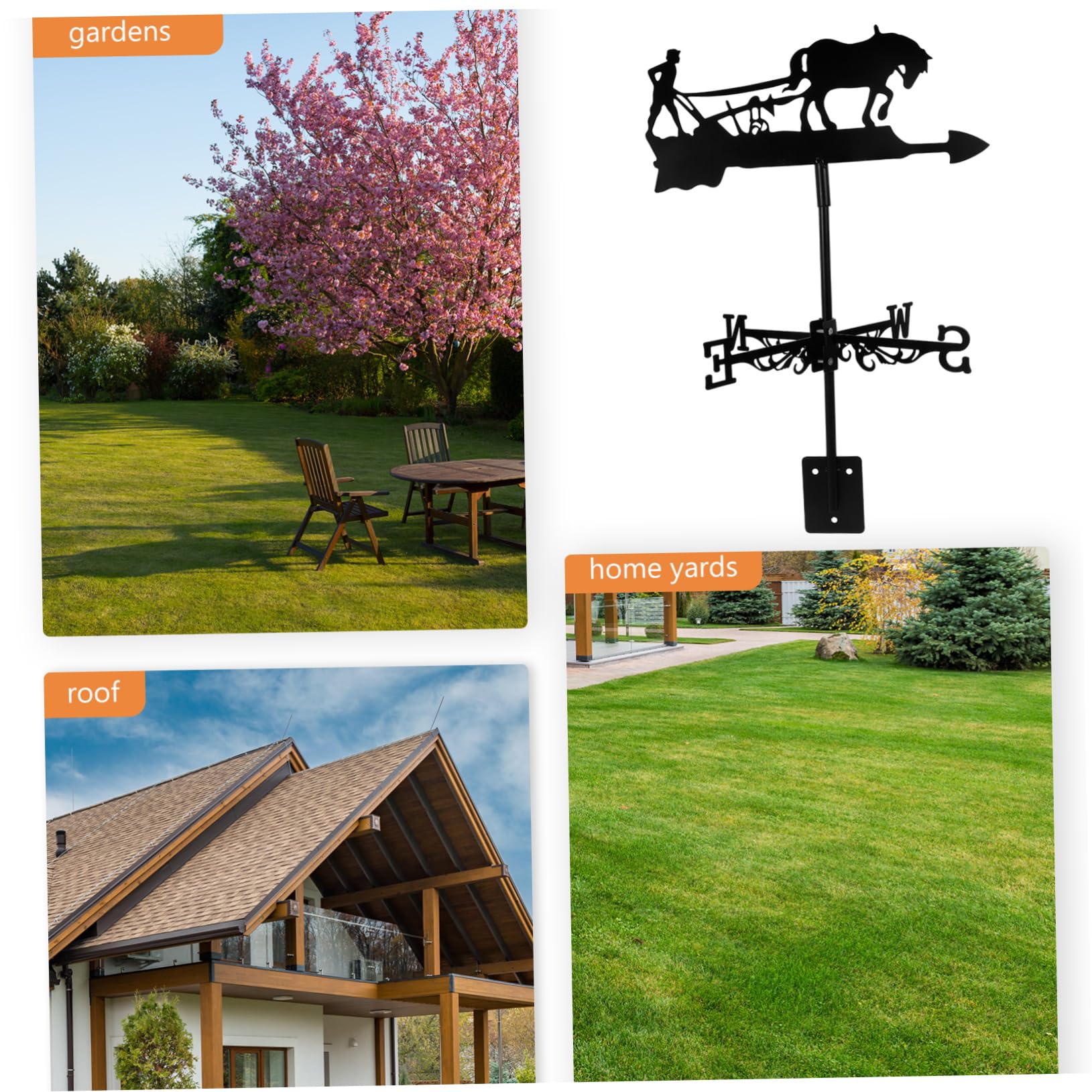 Wetterfahne Für Dachmontage Dekorative Windrichtungsanzeige Für Garten Und Robust Und Langlebig Für Bauernhaus-außenbereich Mit Pferdemotiv