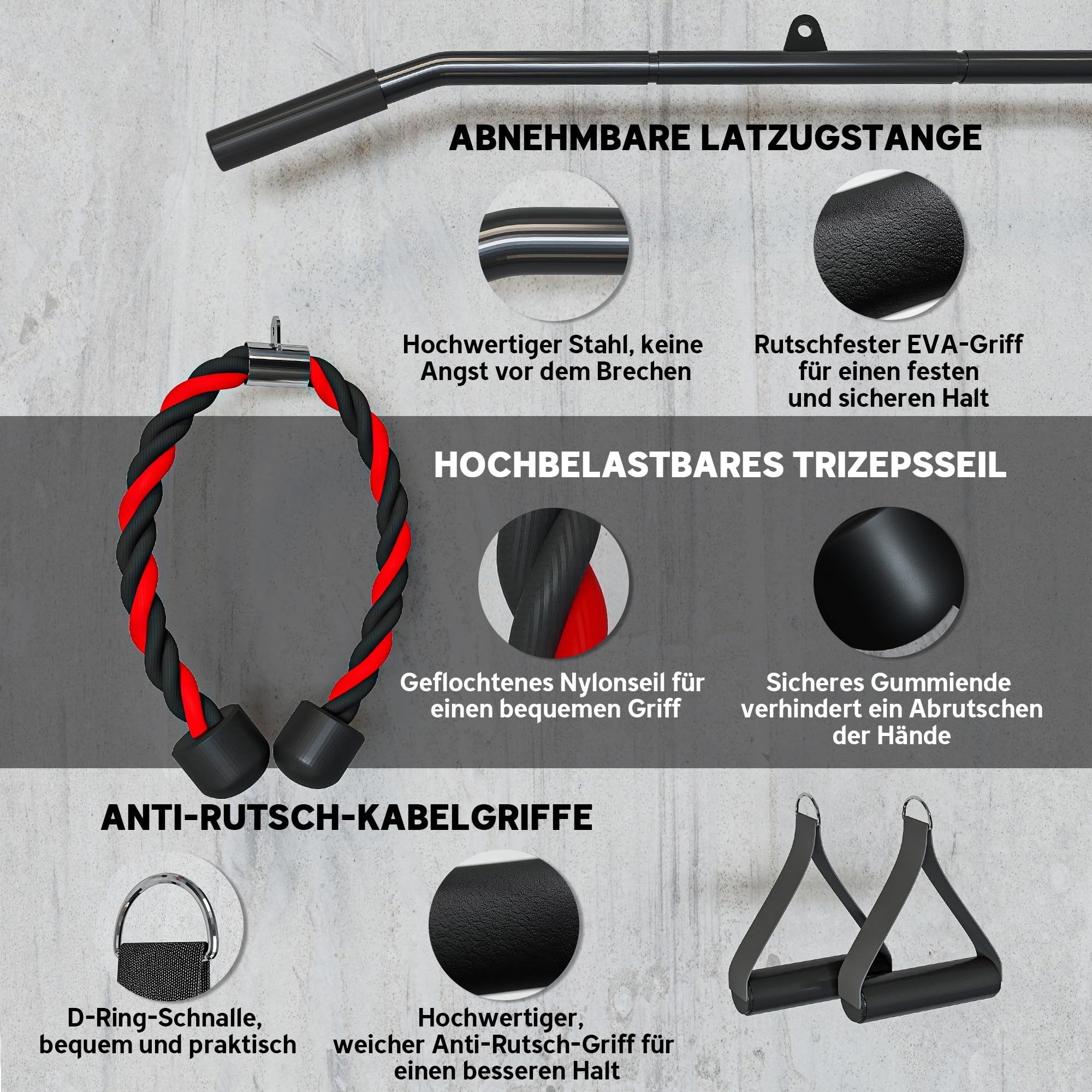SPORTNOW Fitness Latzug Gym - Urządzenia do ćwiczeń z systemem bloczków, do ściągania, uginania bicepsów, w domowej siłowni