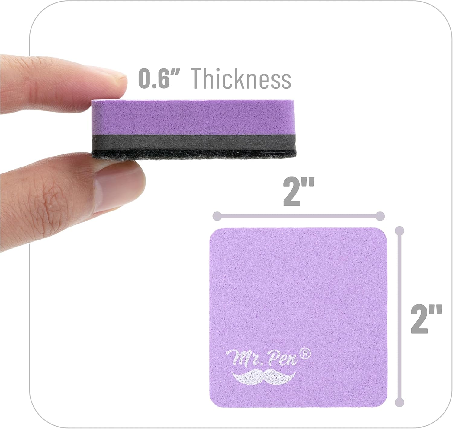 Mini Pastel Magnetic Square Whiteboard Erasers, 24-Pack