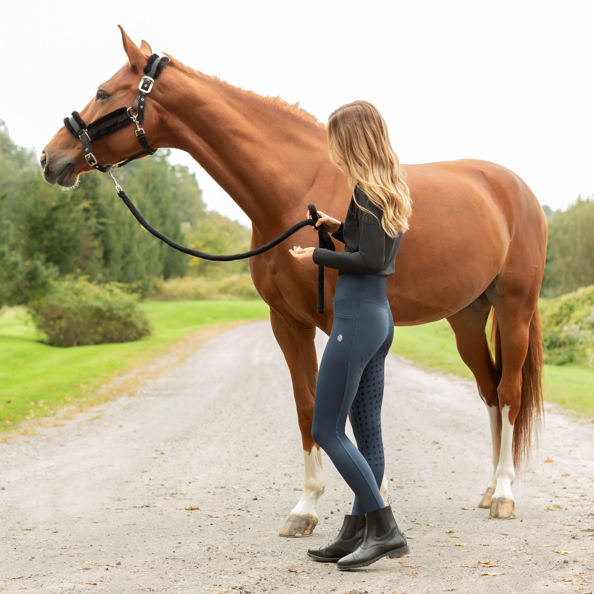 Equinavia Valkyrie - Cabestro de caballo ajustable con acolchado ultra suave, color negro y negro