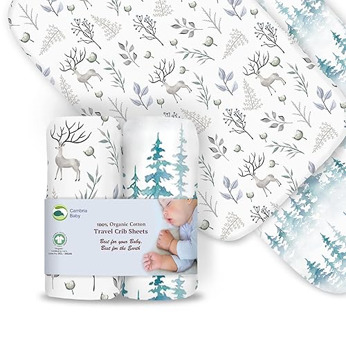 Sábanas ajustadas 100% algodón orgánico para cunacorral de guayaba loto, BabyBjorn, Dream on Me, Baby Joy y todos los demás cojines y colchones de disponible en Yaxa Colombia