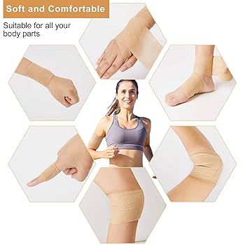SUPERBE Elastiskt Sju00e4lvhu00e4ftande Bandage Sammanhu00e4ngande Band, 7,5 Cm X 450 Cm, Medicinskt Bandage Fu00f6r Fu00f6rsta Hju00e4lpen Sport, 12 Rullar (beige