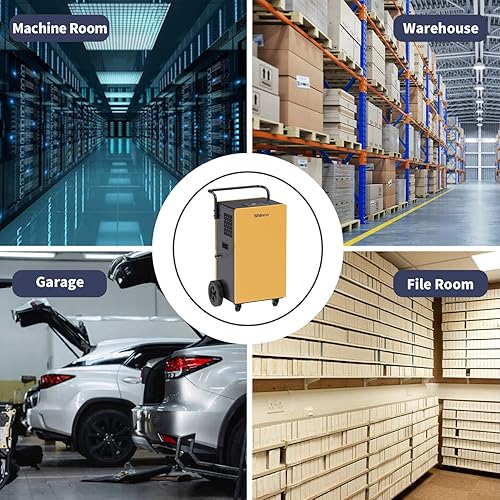 Miniatura 7 de Shinco Deshumidificadores Comerciales con Bomba, Deshumidificador Industrial de 200 Pintas para Espacios de Arrastre, Sótanos, Almacenes y Espacios