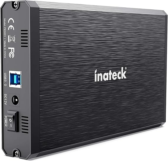 Inateck 3.5 Hard Drive Enclosure, Aluminum USB 3.0 Sata HDD Enclosure, FE3001