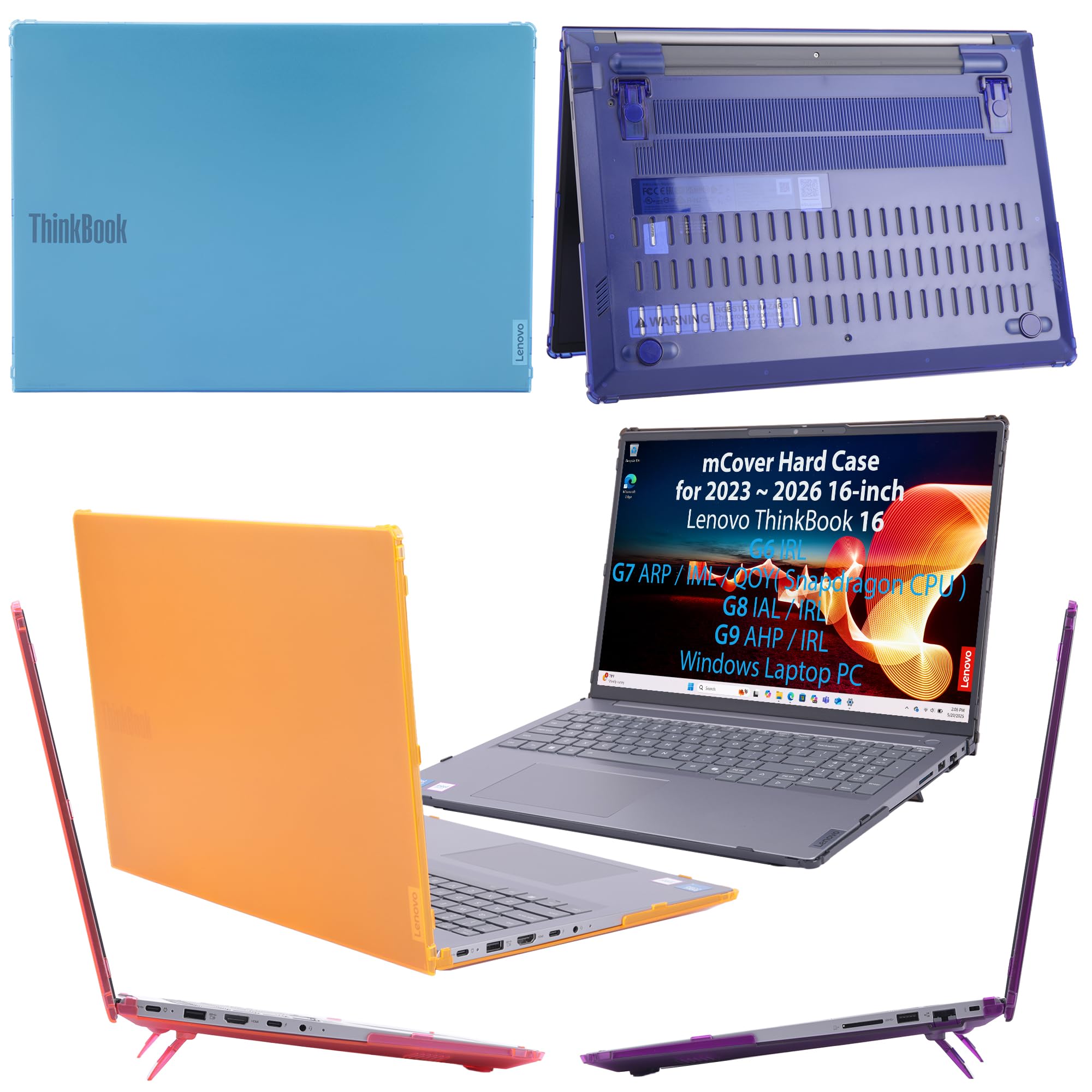 mCover Funda solo compatible con Lenovo ThinkBook 16 G6 / G7 / G8 / G9 Series 2023-2026 de 16 pulgadas (no es compatible con ningún otro modelo Lenovo), color negro