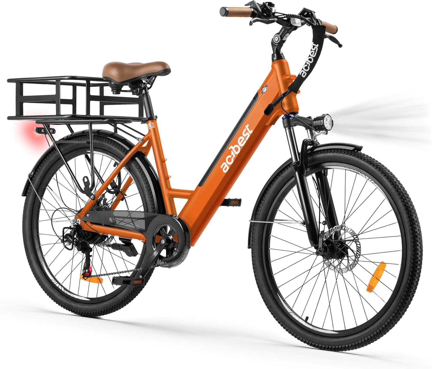Core Electric Bike for Adults - 468Wh Removable Battery, 26 inch Step Thru Electric Bicycle, Peak 750W Brushless Motor Cityrun Ebike, with 7 Speed, Up to 50 Miles, E-Bikes