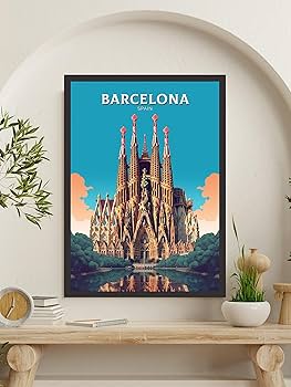 Amazon.com: Barcelona Print | La Sagrada Familia Illustration
