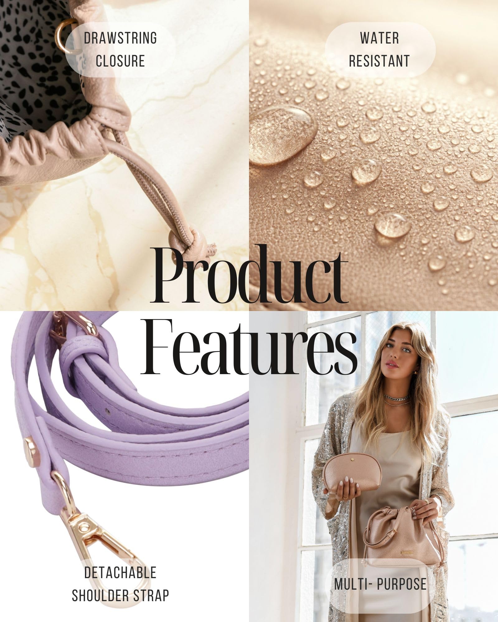 Mali+Lili Lola Beauty Bag Duo, Vegan Leather Makeup Bag Set