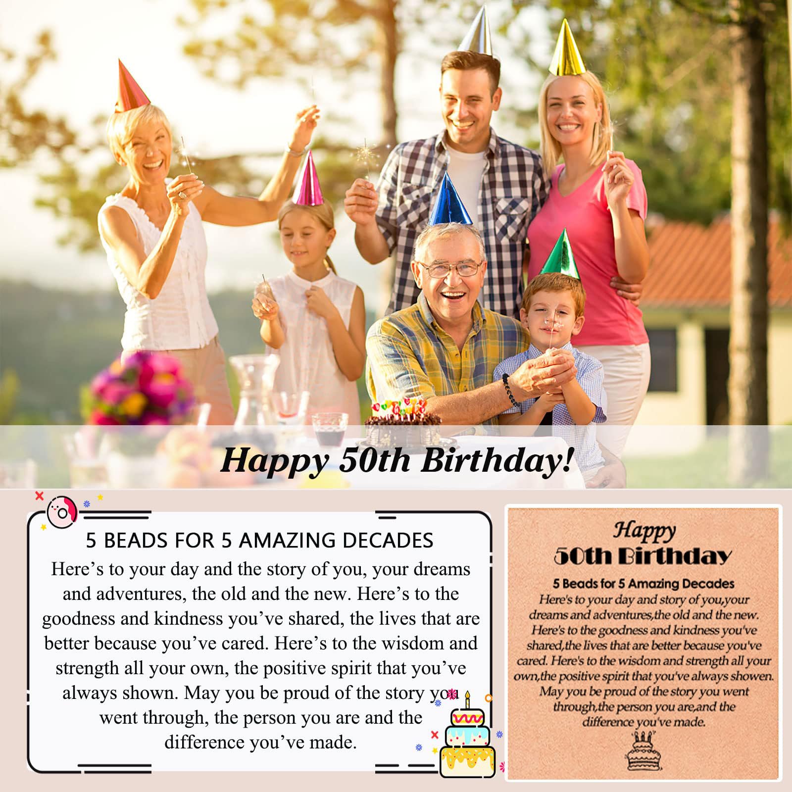 YELUWA 21°30°40°50°60°Regali di Compleanno per Lui Bracciale di Pietre Naturali per Padre Figlio Nonno Fratello Fidanzato Marito Anniversario San Valentino Festa del Papà Regalo di Laurea