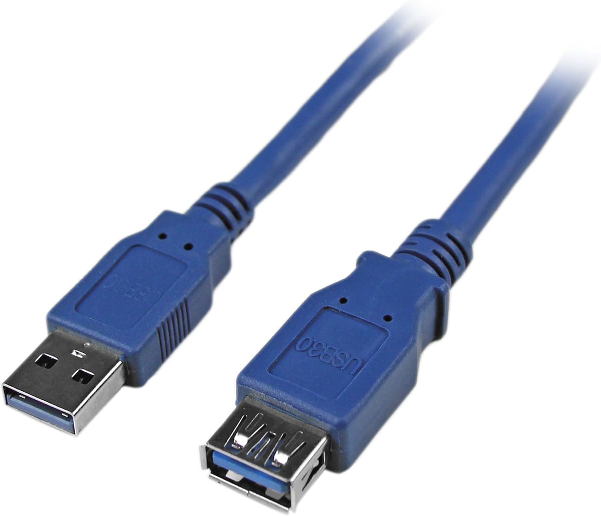 StarTech Cable de extensión USB de 5 Gbps de 6 pies, USB-A M/F, negro (USB3SEXTAA6) | Macho a hembra, SuperSpeed, construcción de par trenzado blindado