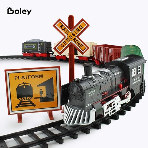 Miniatura 2 de Boley Classic American Kids Train Set - Juego de 40 piezas de tren eléctrico y pista para mayores de 3 años