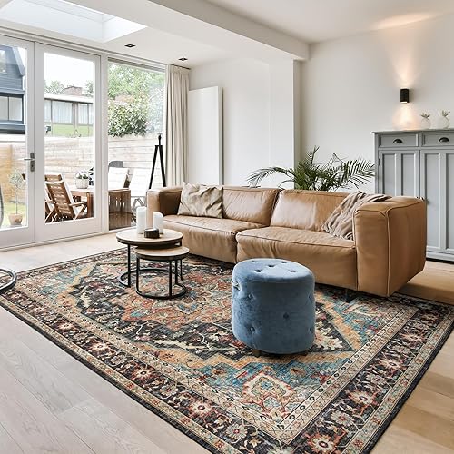 Miniatura 5 de Gertmenian Alfombra bohemia estampada para interiores, antideslizante, ultra fina, súper fuerte, alfombra copetuda - Decoración del hogar para