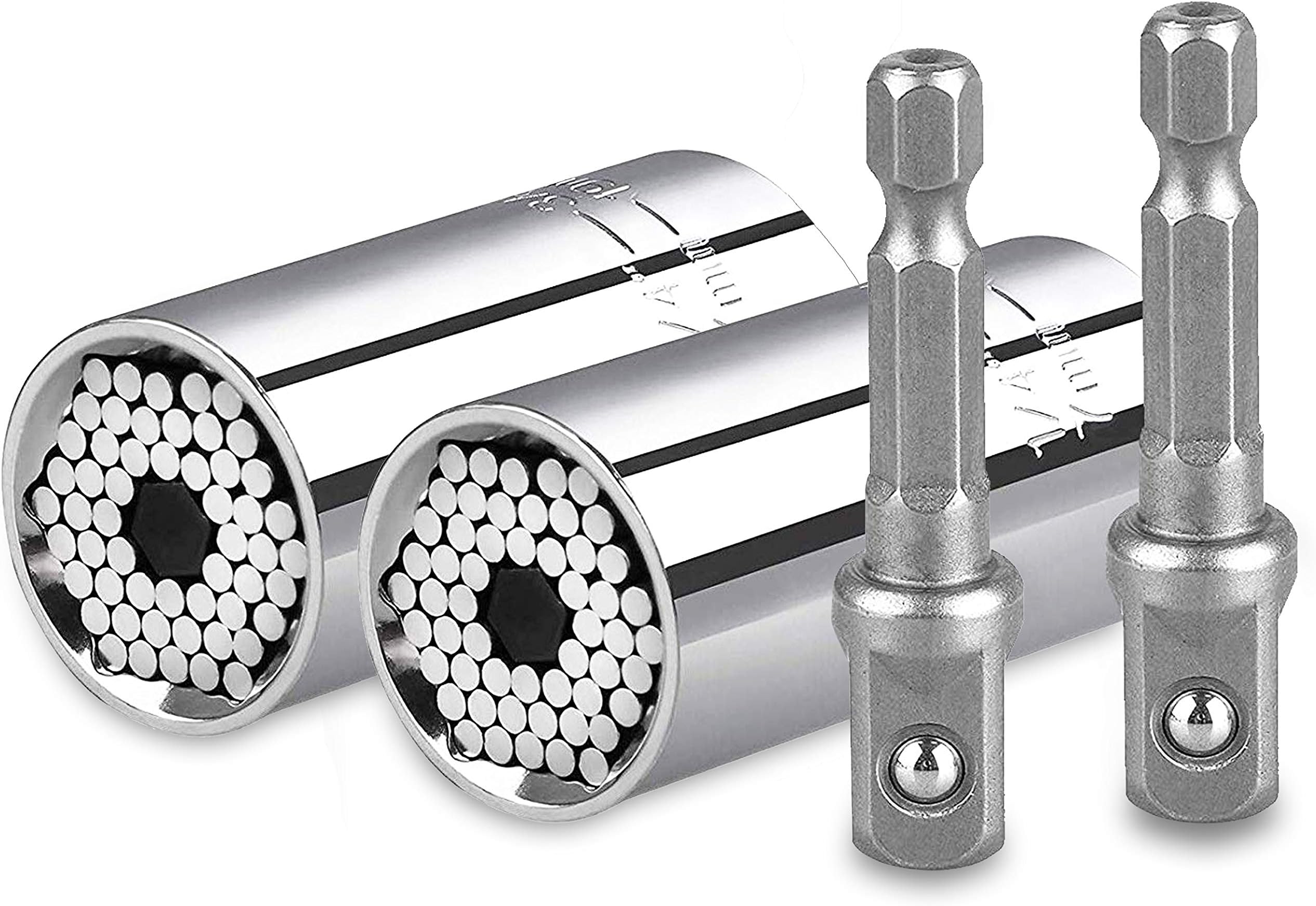 GCQ Universal Socket, Professional Socket Grip Adapter 1/4 to 3/4 inch (7-19mm) Ratchet Wrench Power Drill Adapter Tools Gifts for Men Him Husband Dad Father DIY Handyman