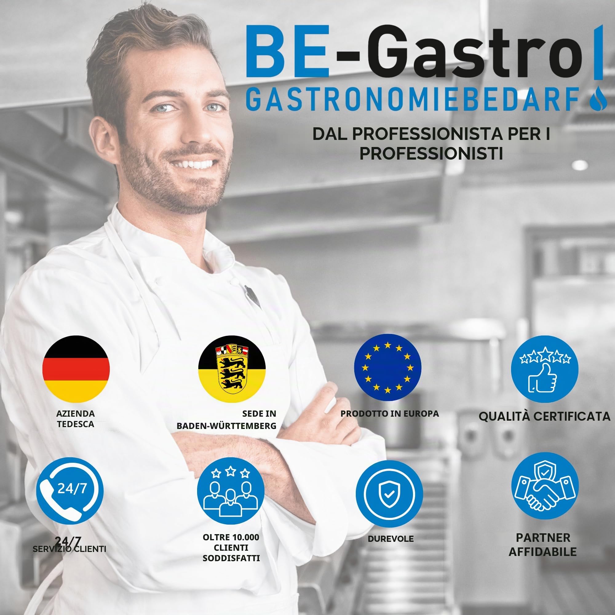 BE-GASTRO | Rubinetto Gruppo doccia con miscelatore monoforo, con leva clinica nera e rubinetto di servizio incorporato, Rubinetteria professionale set di prelavaggio stoviglie per cucine