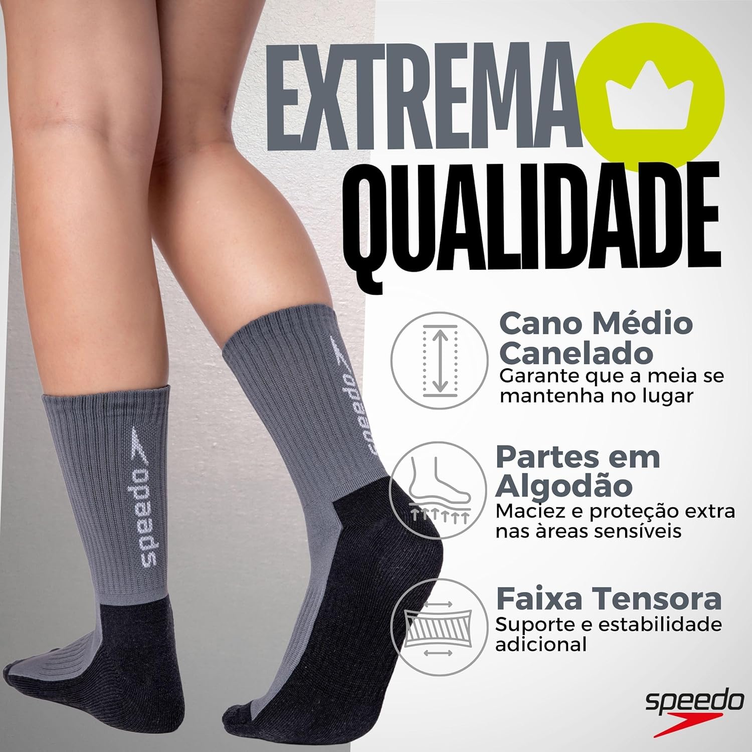 Kit 03 Pares de Meia Speedo Cano Médio Atoalhada Faixa Tensora Esportiva Masculino Adulto em promoção! Veja a oferta e mais achadinhos de Moda íntima 5 Hoje é o melhor dia para comprar Kit 03 Pares de Meia Speedo Cano Médio Atoalhada Faixa Tensora Esportiva Masculino Adulto com aquele preço maroto! Promoção! Aproveite a oferta! 5