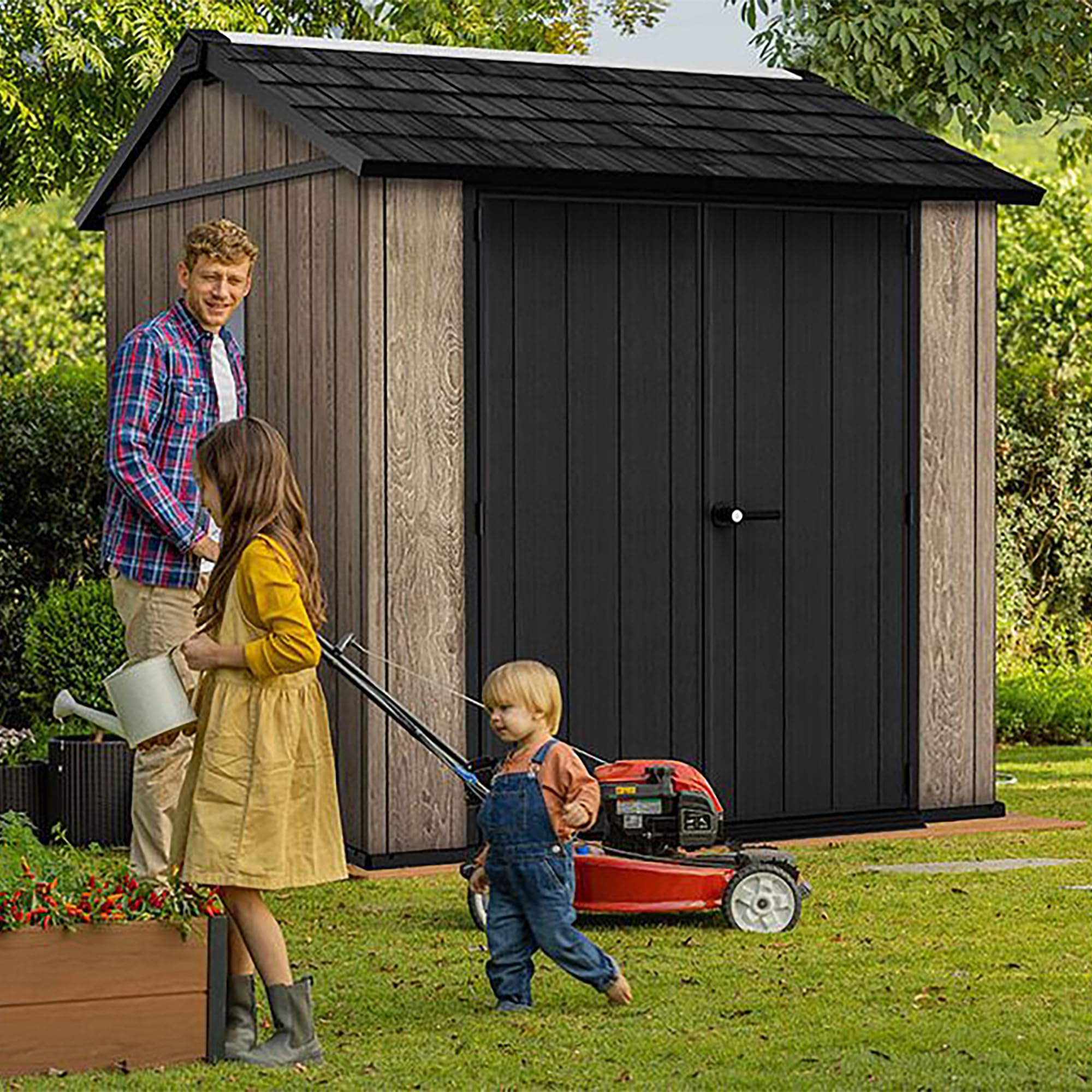 Keter Signature Apex Shed 7x7.5ft – Ashwood Brown | 303.7 cu.ft
